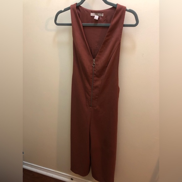 Forever 21 brown-coral wide leg jump suit. Size XS (extra small) - Picture 1 of 4